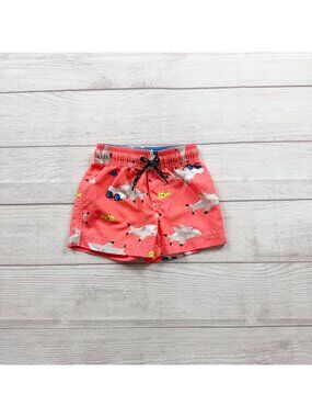 Carter's Baby Boys Shark Print Swim Trunks Coral Elastic Waist 6-9 Months